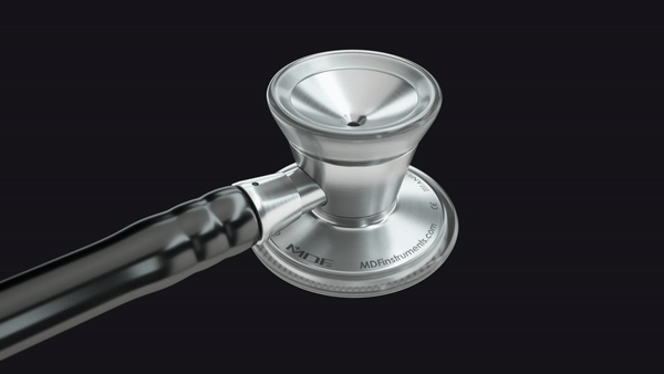 MDF Classic Cardiology Dual Head Stainless Steel Stethoscope - Black (Black Out) (MDF797BO)