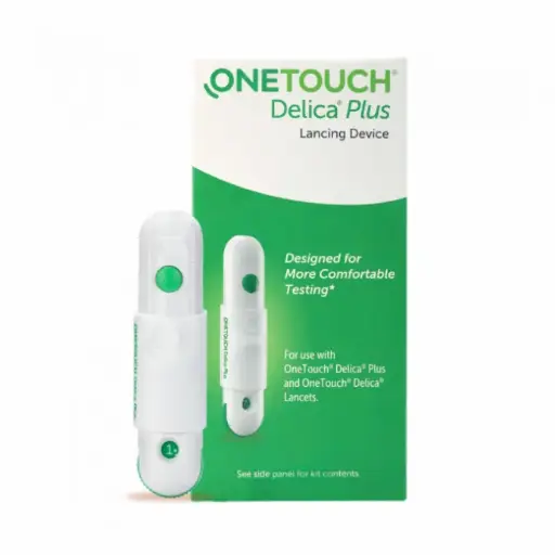 EC OneTouch® Delica® Plus lancing device + (25's Delica Offer Lancets)